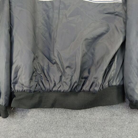 Vintage FedEx Federal Express Full Zip Coat Size L Gray Striped Quilted Liner - Picture 8 of 12